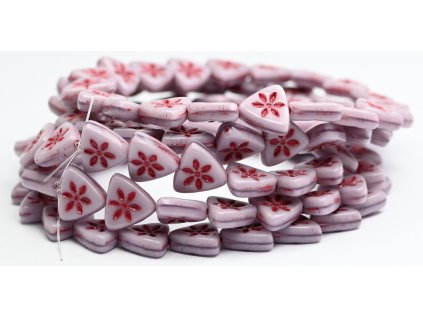 Flower on triangle 10mm - Pressed Beads