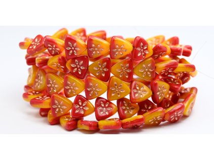 Flower on triangle 10mm - Pressed Beads