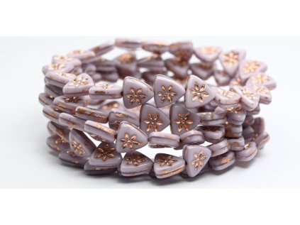 Flower on triangle 10mm - Pressed Beads