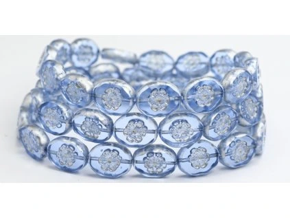Flowers in oval 14x11mm - Table cut beads