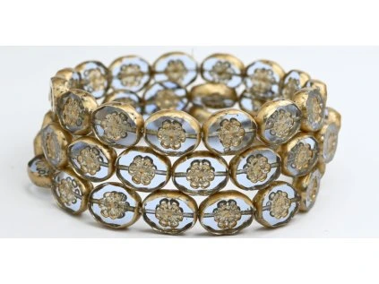 Flowers in oval 14x11mm - Table cut beads