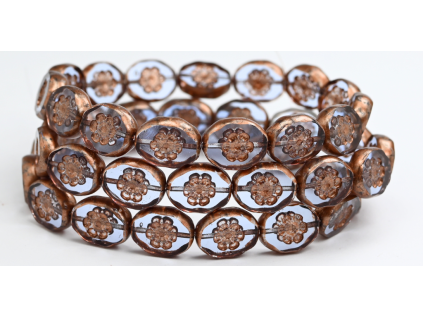 Flowers in oval 14x11mm - Table cut beads