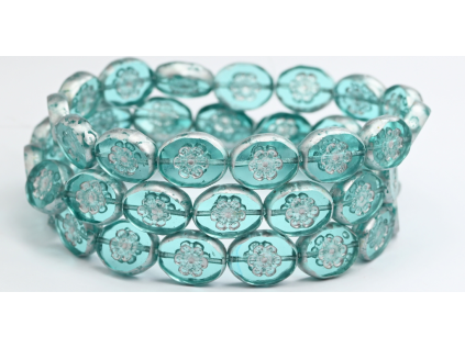 Flowers in oval 14x11mm - Table cut beads