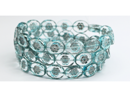Flowers in oval 14x11mm - Table cut beads