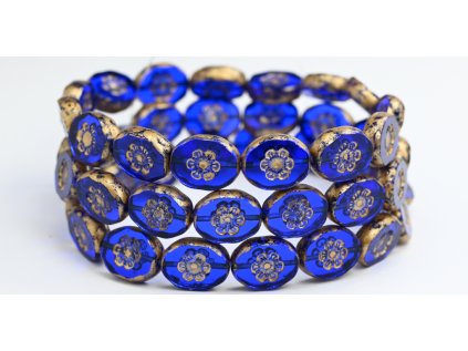 Flowers in oval 14x11mm - Table cut beads