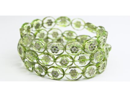 Flowers in oval 14x11mm - Table cut beads