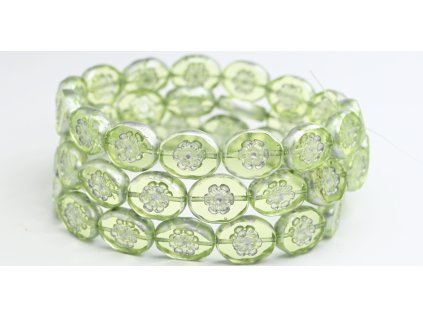 Flowers in oval 14x11mm - Table cut beads