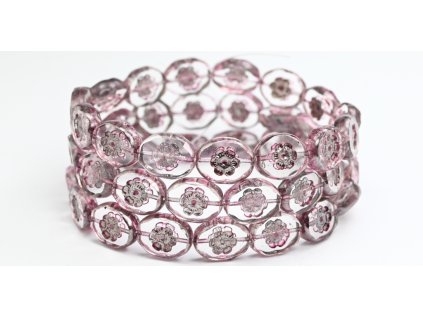 Flowers in oval 14x11mm - Table cut beads