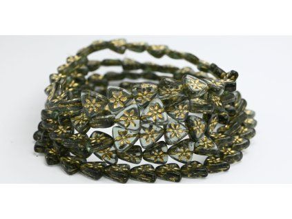 Flower on triangle 10mm - Pressed Beads