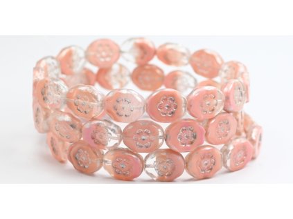 Flowers in oval 14x11mm - Table cut beads