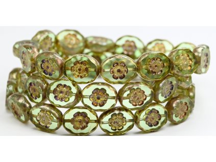 Flowers in oval 14x11mm - Table cut beads