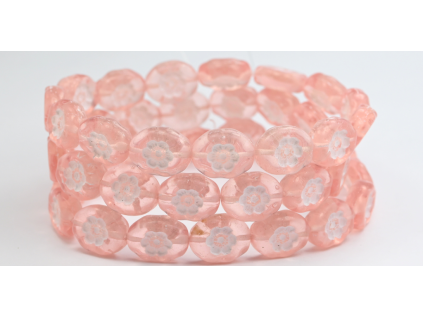 Flowers in oval 14x11mm - Pressed beads