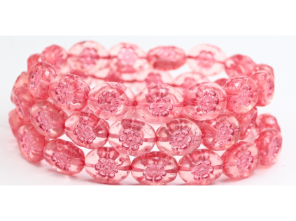 Flowers in oval 14x11mm - Pressed beads