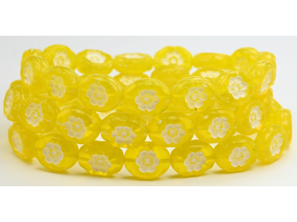 Flowers in oval 14x11mm - Pressed beads
