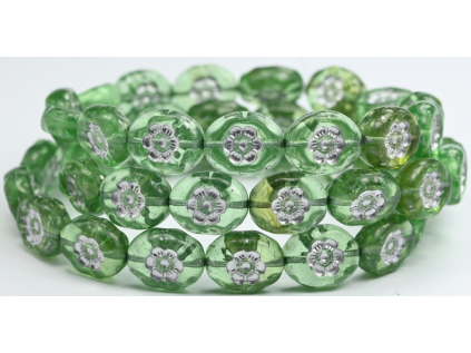 Flowers in oval 14x11mm - Pressed beads