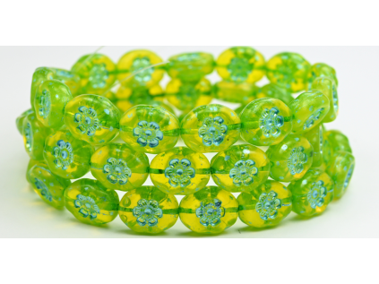 Flowers in oval 14x11mm - Pressed beads