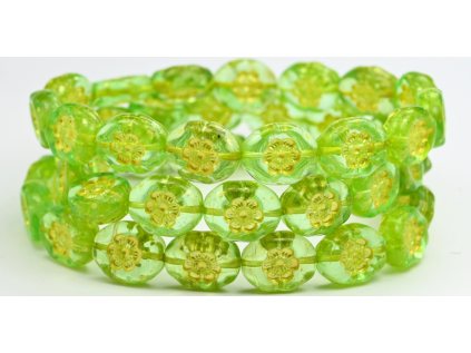 Flowers in oval 14x11mm - Pressed beads