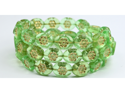 Flowers in oval 14x11mm - Pressed beads