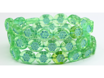 Flowers in oval 14x11mm - Pressed beads