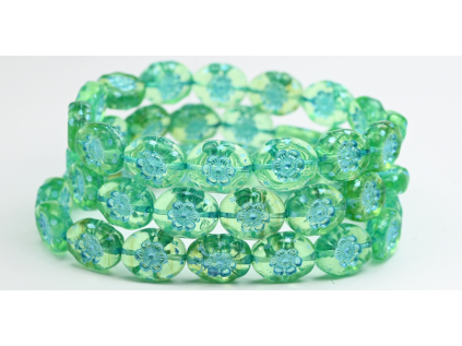 Flowers in oval 14x11mm - Pressed beads