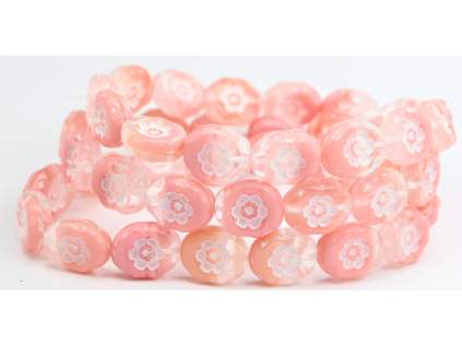 Flowers in oval 14x11mm - Pressed beads