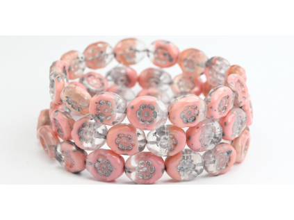 Flowers in oval 14x11mm - Pressed beads
