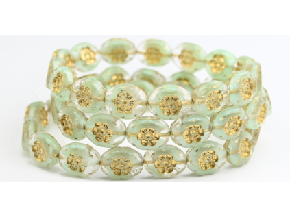 Flowers in oval 14x11mm - Pressed beads