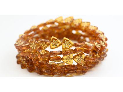 Flower on triangle 10mm - Pressed Beads