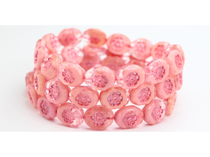 Flowers in oval 14x11mm - Pressed beads
