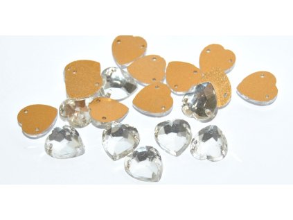 Cabochon - Sewing - Hearts 11x10mm