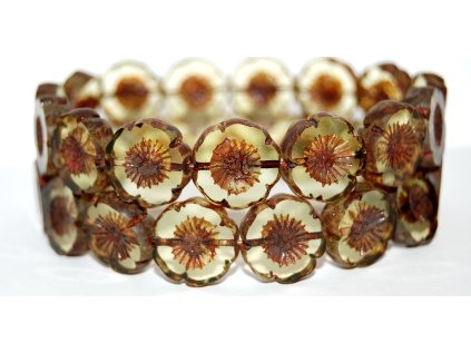 Hawaii flowers 16mm - Table cut beadsIt glows under UV lamp.