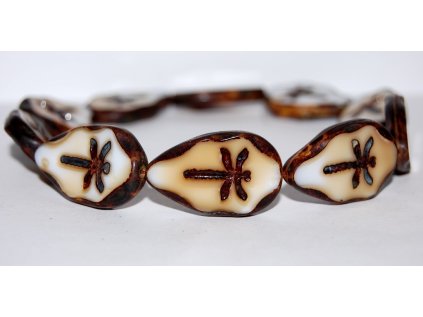 Table cut beads - Dragonfly on the leaf