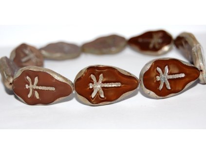 Table cut beads - Dragonfly on the leaf