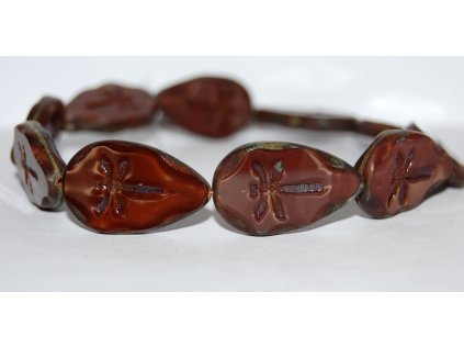 Table cut beads - Dragonfly on the leaf