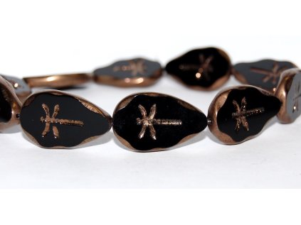 Table cut beads - Dragonfly on the leaf