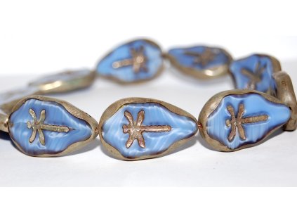 Table cut beads - Dragonfly on the leaf