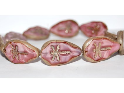 Table cut beads - Dragonfly on the leaf