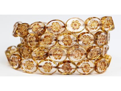 Flowers in oval 14x11mm - Table cut beads