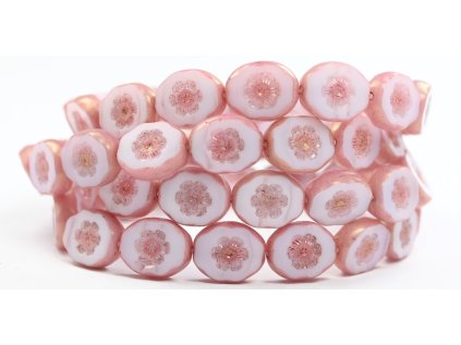 Flowers in oval 14x11mm - Table cut beads