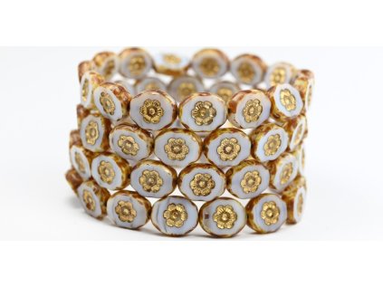 Flowers in oval 14x11mm - Table cut beads