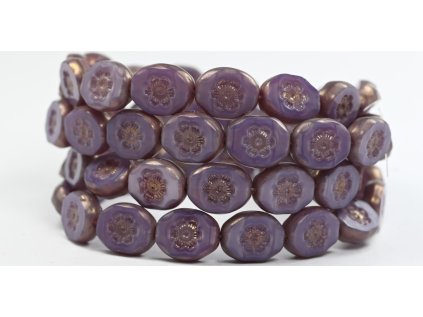 Flowers in oval 14x11mm - Table cut beads