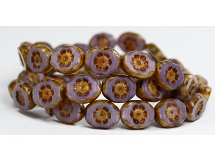 Flowers in oval 14x11mm - Table cut beads