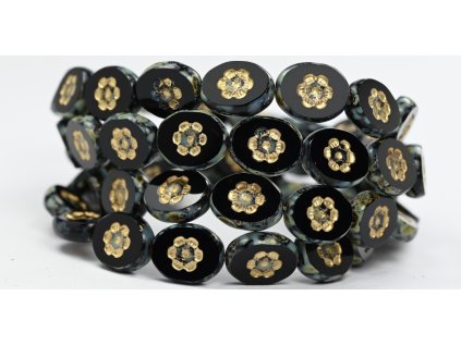 Flowers in oval 14x11mm - Table cut beads