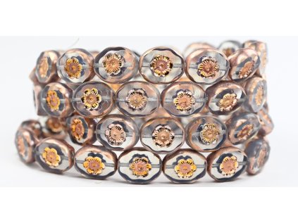 Flowers in oval 14x11mm - Table cut beads