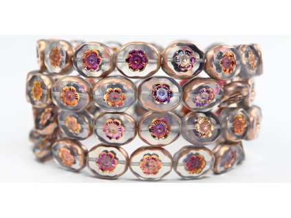 Flowers in oval 14x11mm - Table cut beads