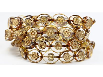 Flowers in oval 14x11mm - Table cut beads