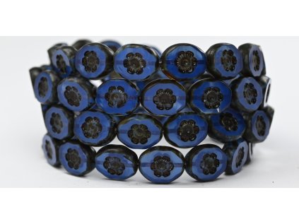 Flowers in oval 14x11mm - Table cut beads