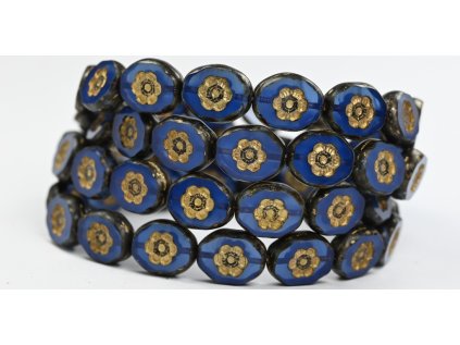 Flowers in oval 14x11mm - Table cut beads