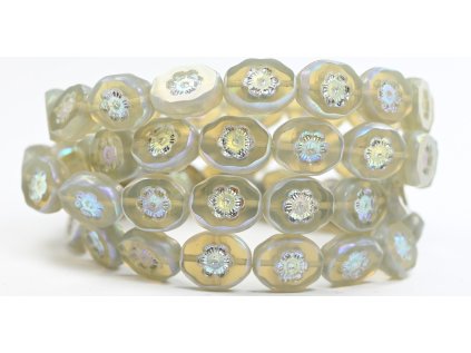 Flowers in oval 14x11mm - Table cut beads