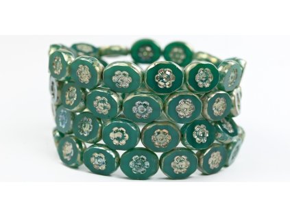 Flowers in oval 14x11mm - Table cut beads
